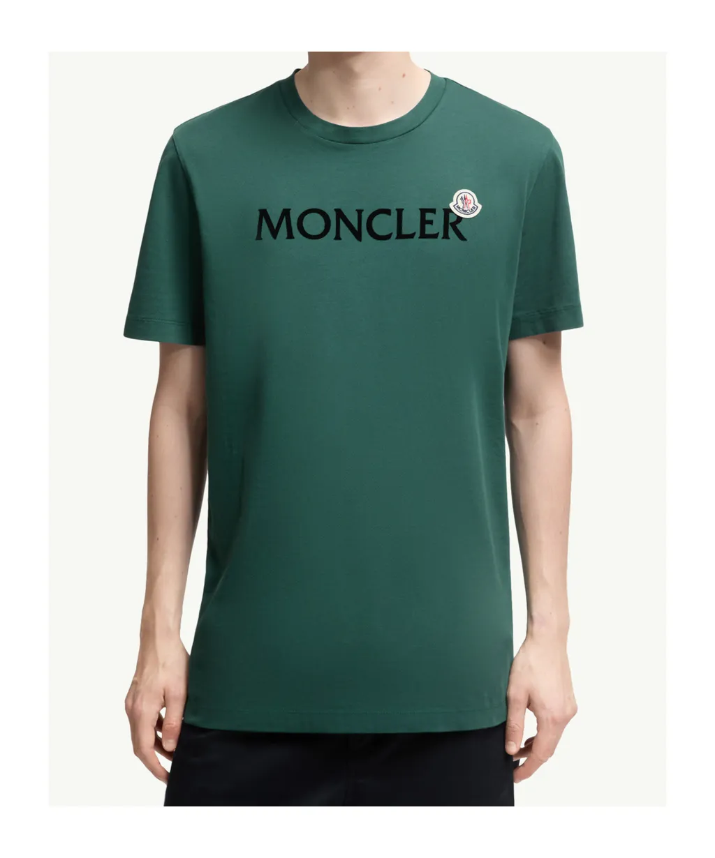 Flocked Logo Cotton T-Shirt