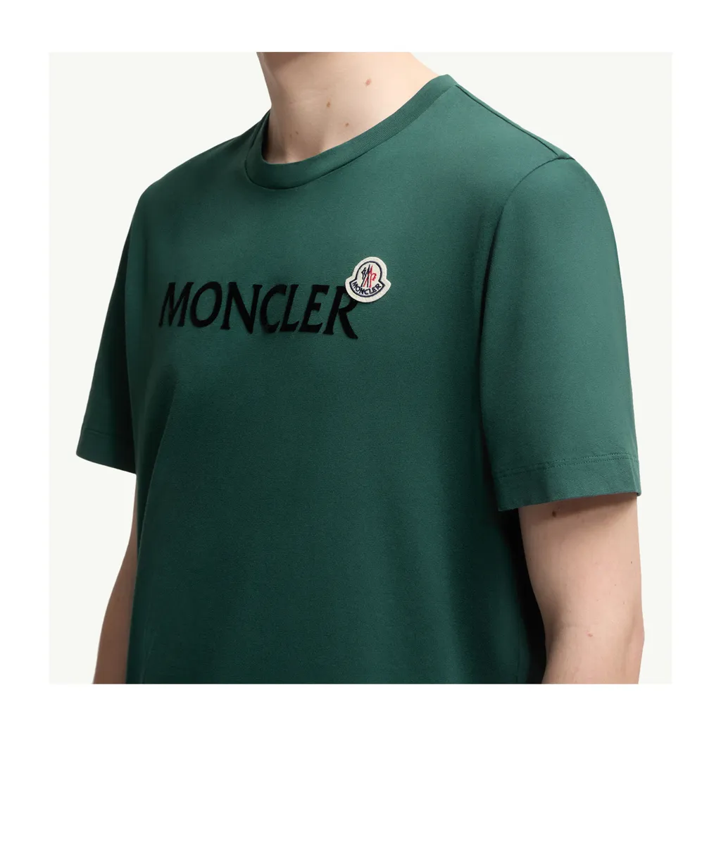 Flocked Logo Cotton T-Shirt