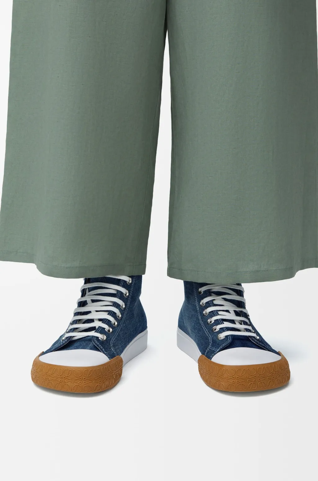 Bloc High-Top Sneaker In Denim