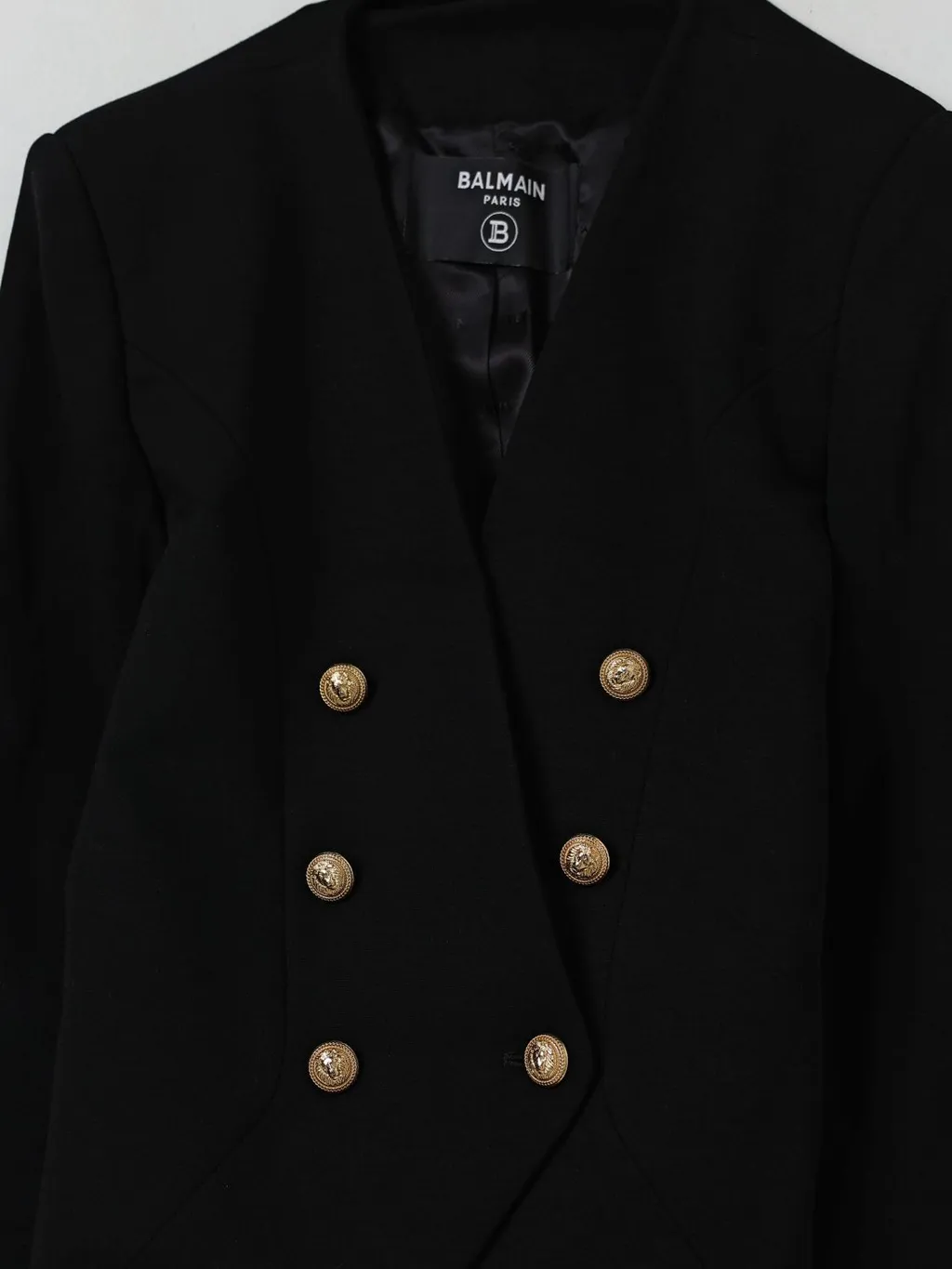 Balmain Kids Asymmetrical Hem Double Breasted Jacket