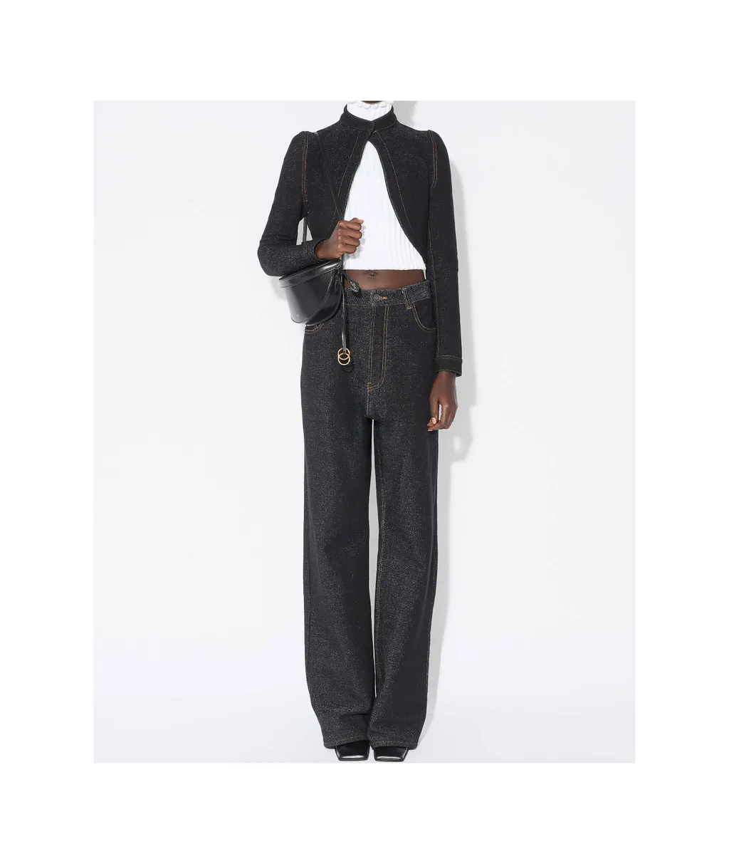 Alaa Denim Knit Cropped Jacket