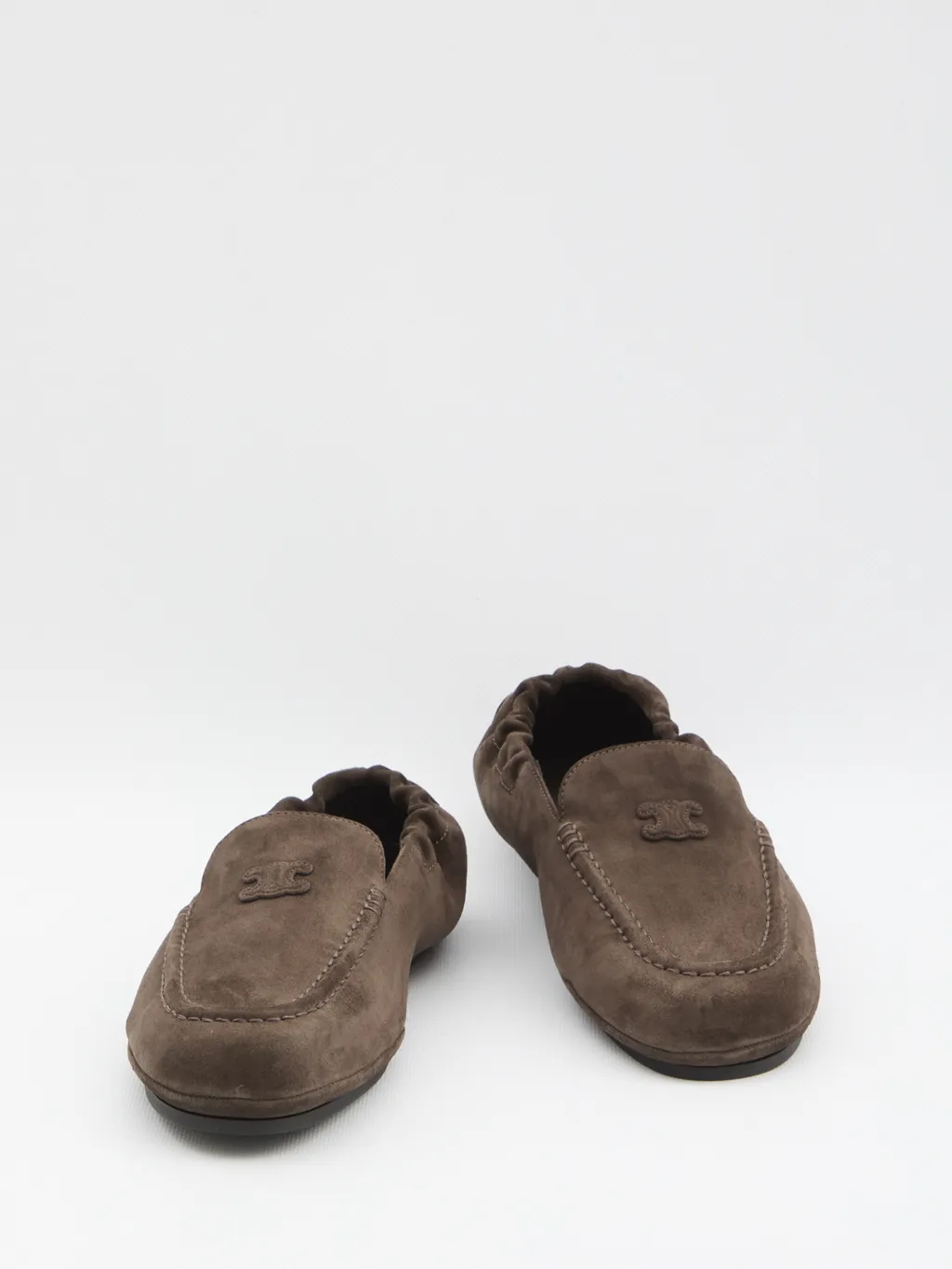 Celine Adam Loafer With Triomphe In Suede Calfskin