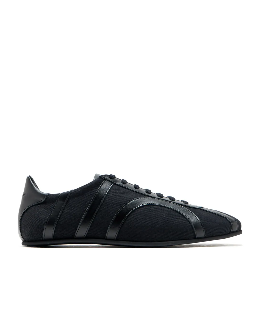 Leather-Panel Recycled-Cotton Sneakers