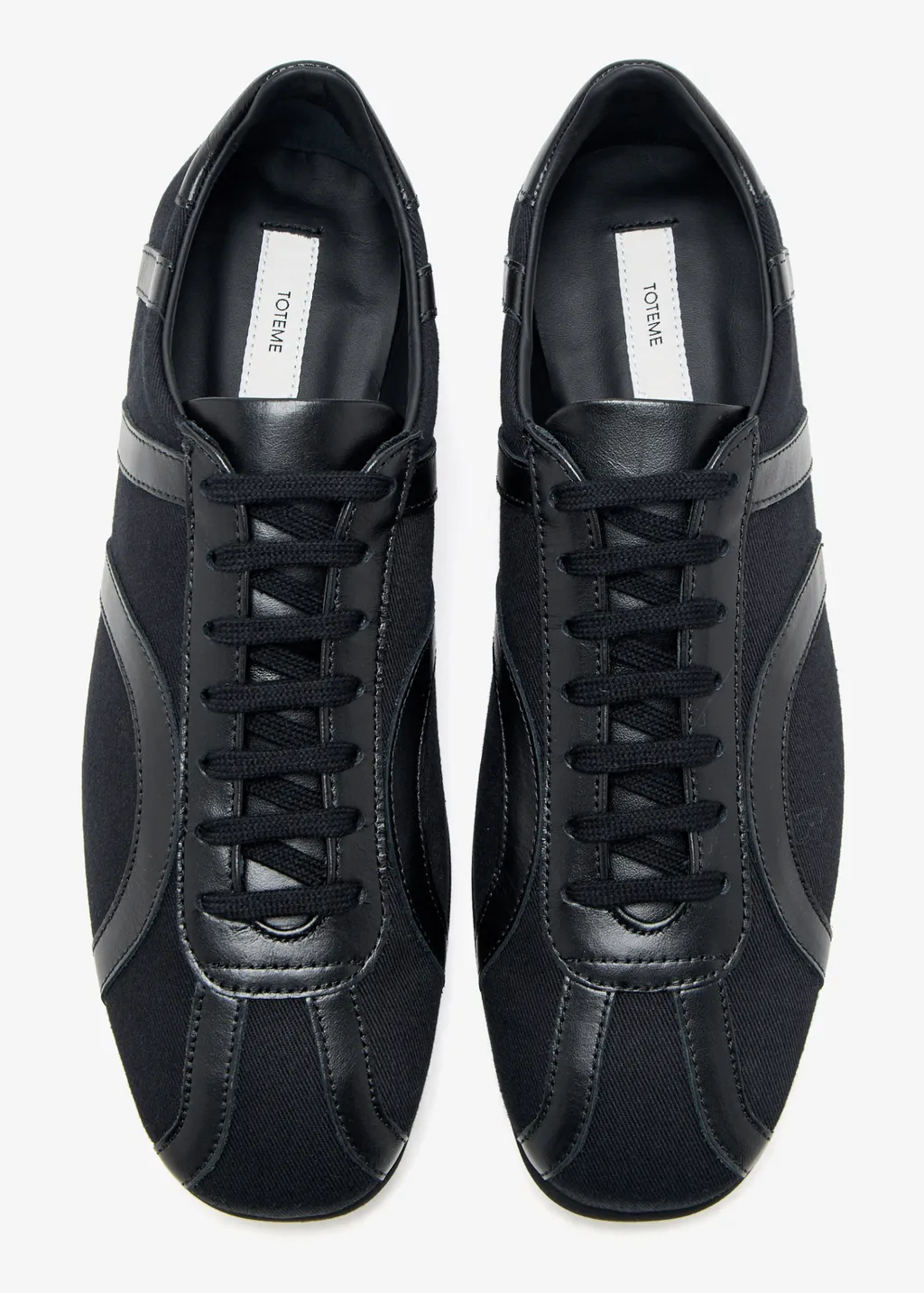 Leather-Panel Recycled-Cotton Sneakers