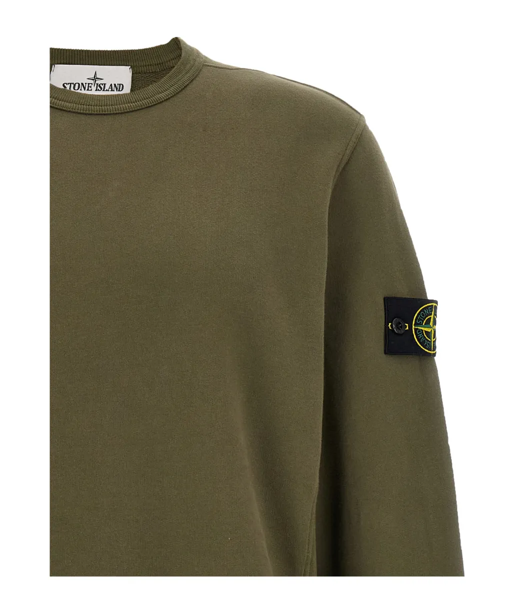 Stone Island Logo Badge Crewneck Sweatshirt