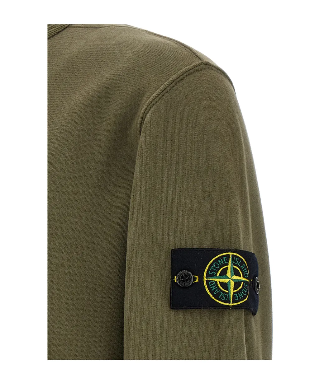 Stone Island Logo Badge Crewneck Sweatshirt