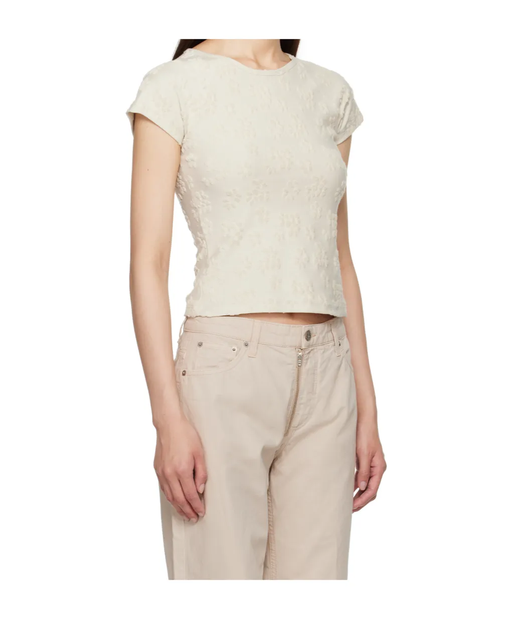 Floral-Pattern Short-Sleeve Top