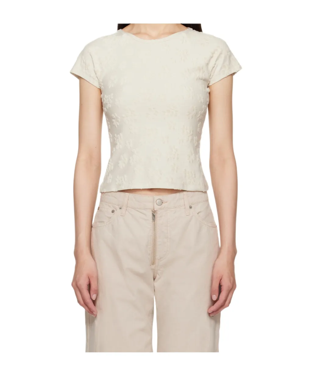 Floral-Pattern Short-Sleeve Top