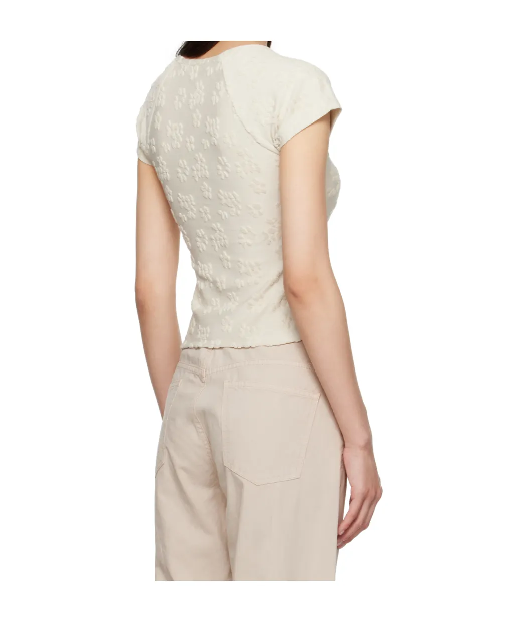 Floral-Pattern Short-Sleeve Top