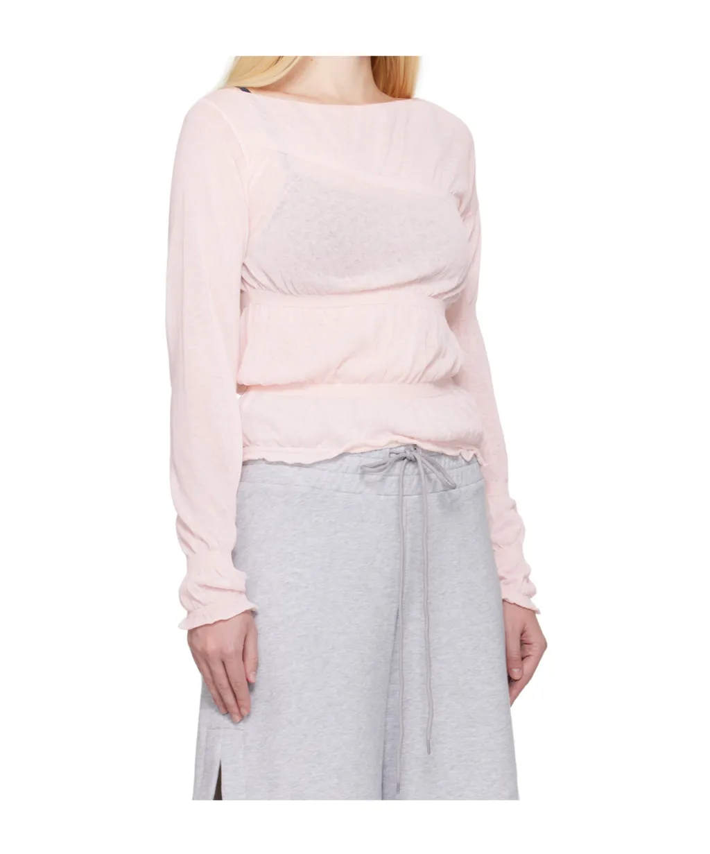 Boat-Neck Drawstring Top
