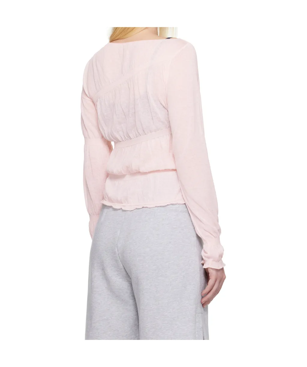 Boat-Neck Drawstring Top