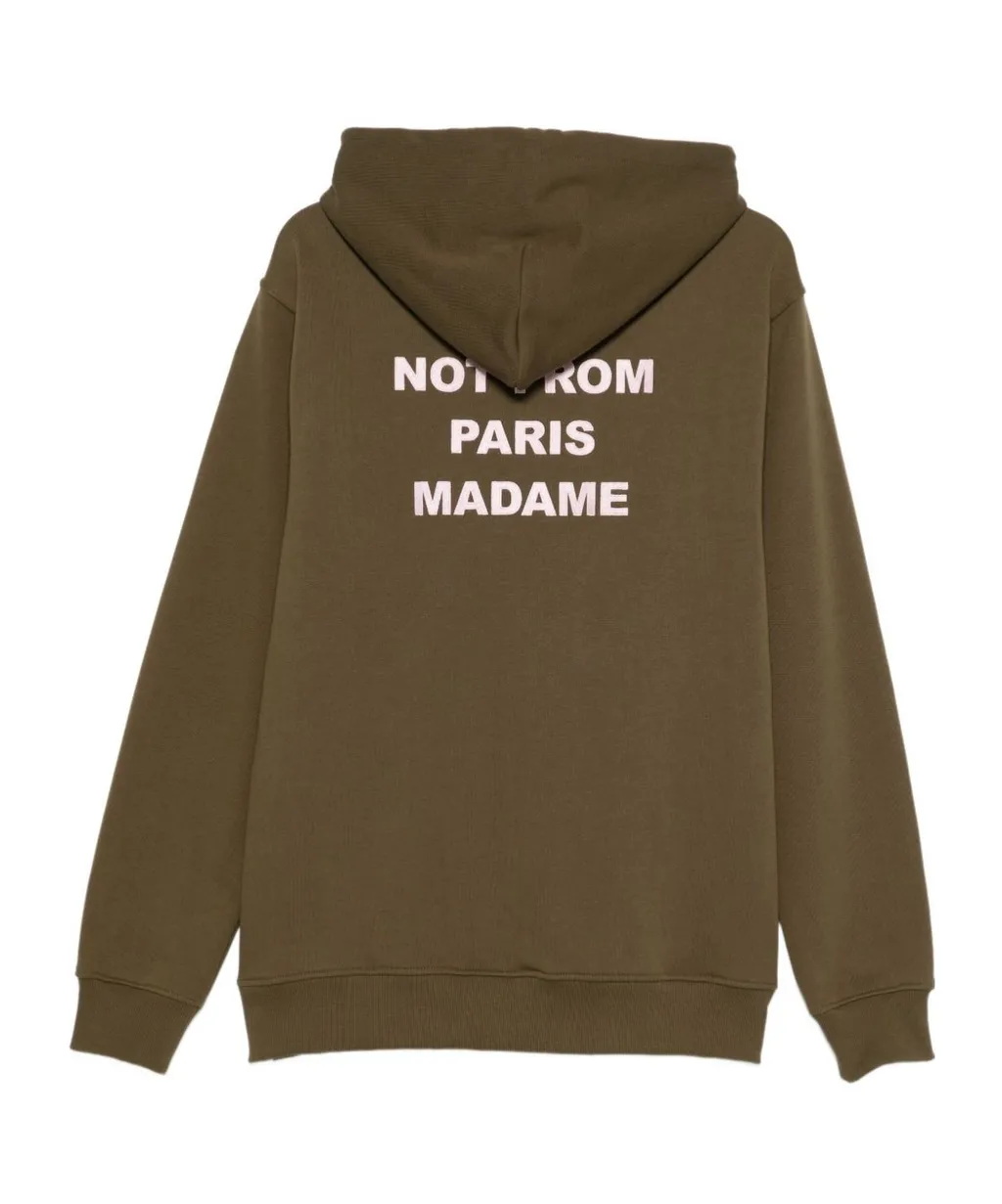 Drle De Monsieur Slogan-Printed Drawstring Hoodie
