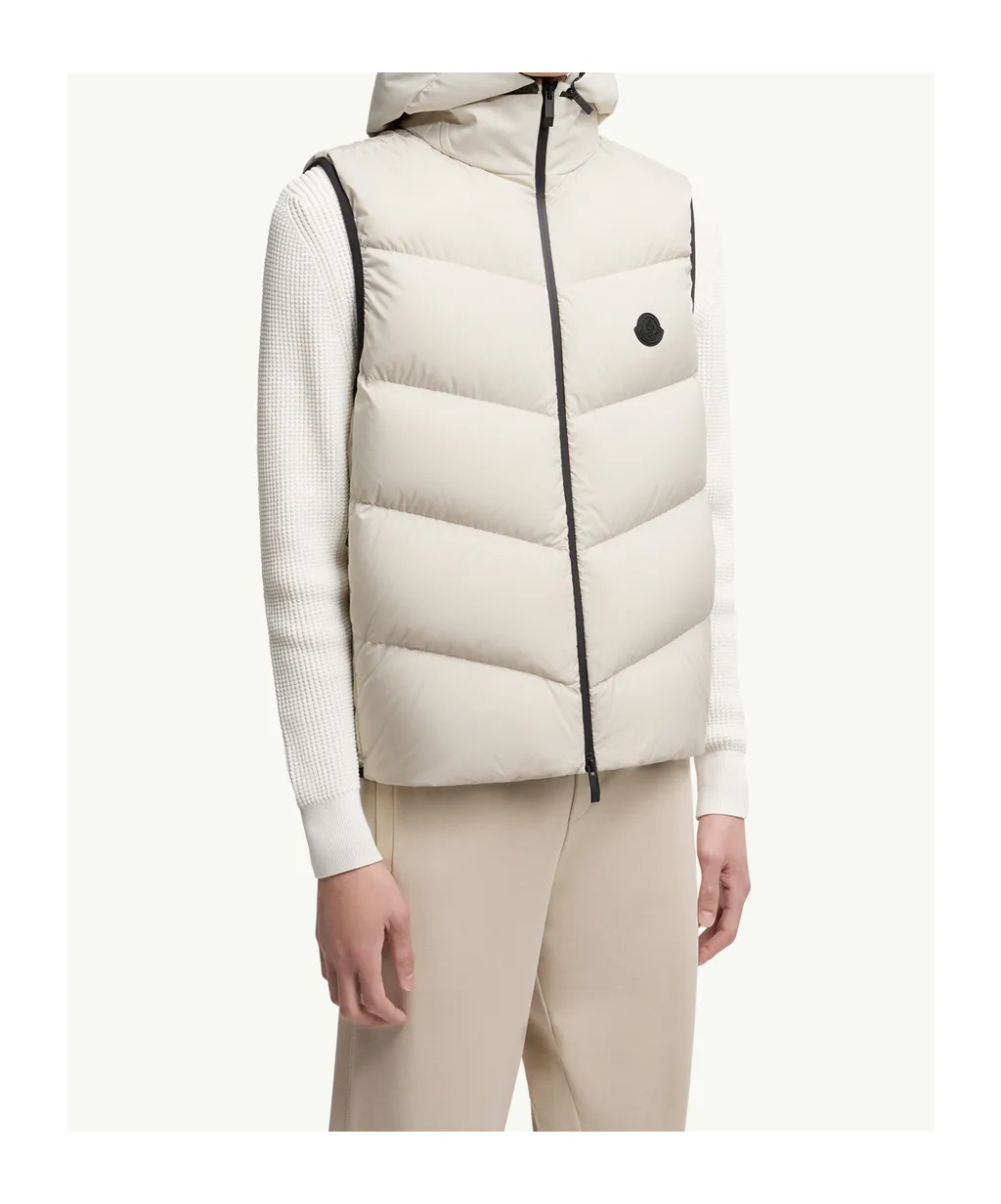 Moncler Guersac Diagonal-Quilted Hooded Dwon Vest