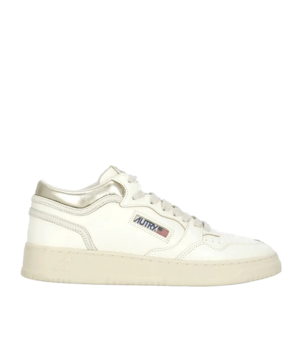 Perforated Platform Leather Sneakers