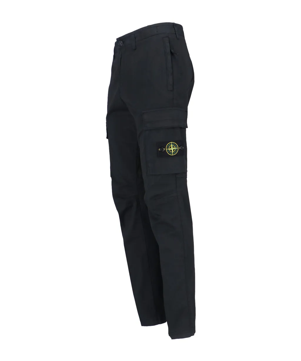 Stone Island Logo Patch Tapered-Leg Trousers