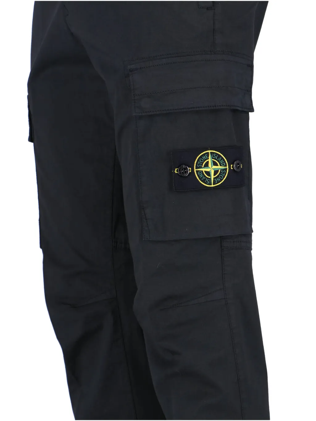 Stone Island Logo Patch Tapered-Leg Trousers