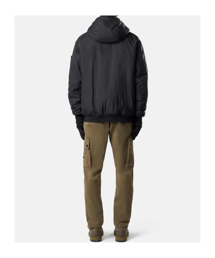 Stone Island Logo Patch Zip-Up Hooded Jacket