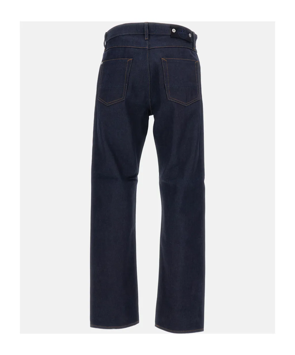 Stone Island Logo Patch Straight-Leg Jeans