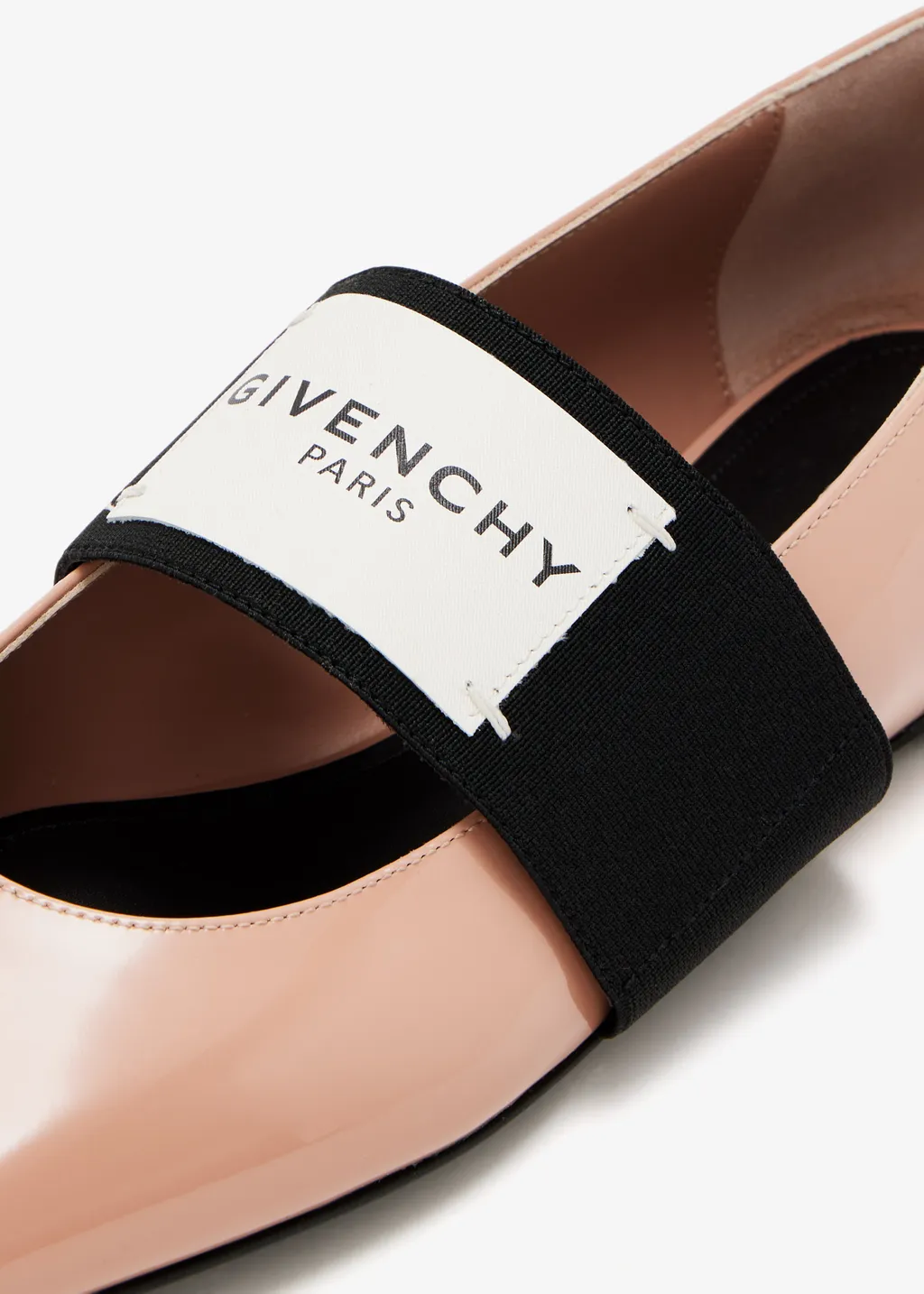 Givenchy Shiny Logo Strap Flat Shoes