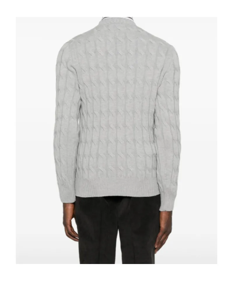 Cable-Knit Crew-Neck Sweater