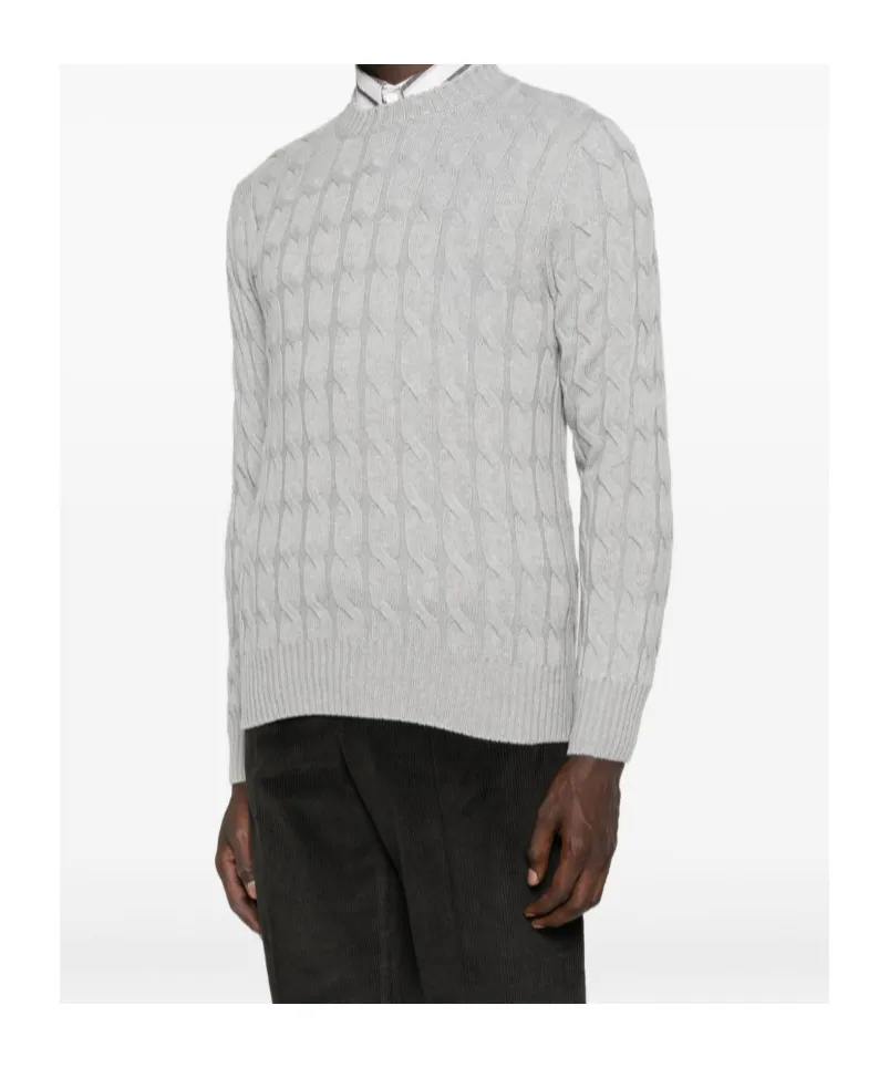 Cable-Knit Crew-Neck Sweater