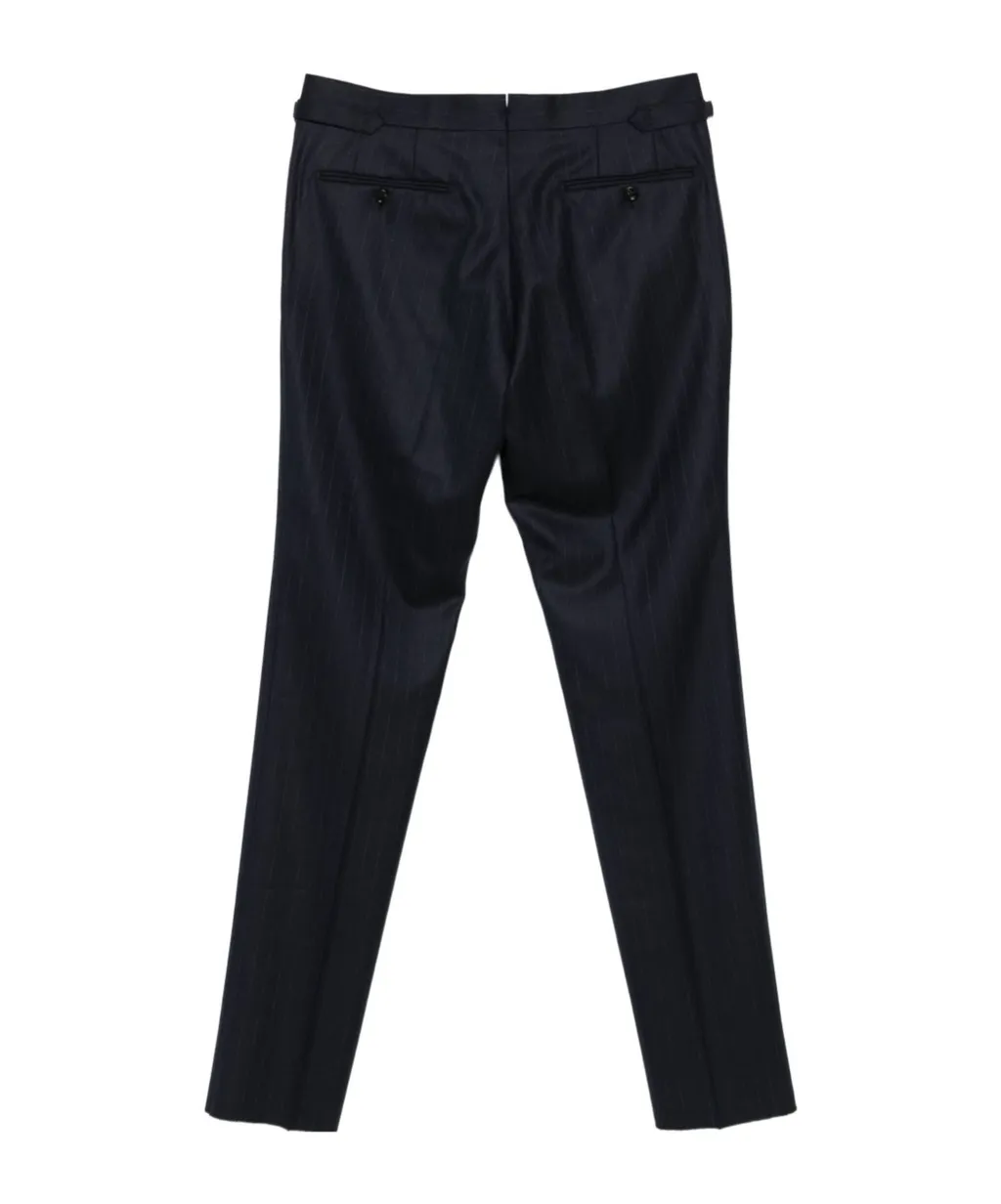 Pinstripe Trousers With Buckle