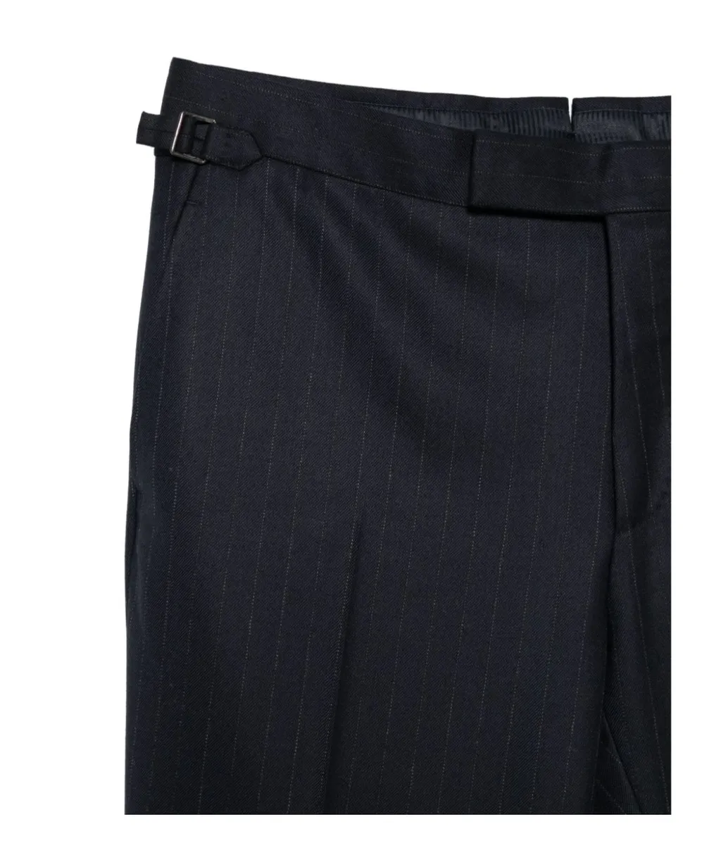 Pinstripe Trousers With Buckle