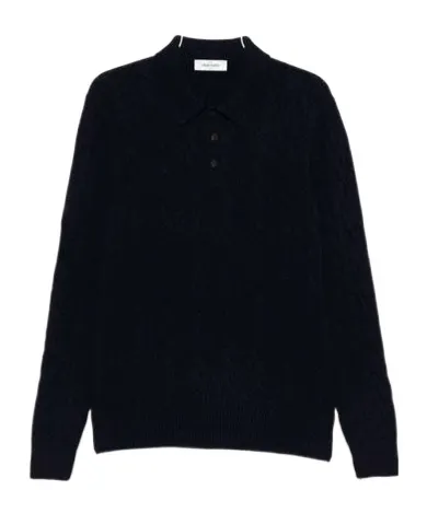 Cable-Knit Polo Sweater