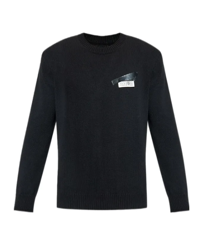 Mm6 Maison Margiela Logo Patch Crewneck Jumper