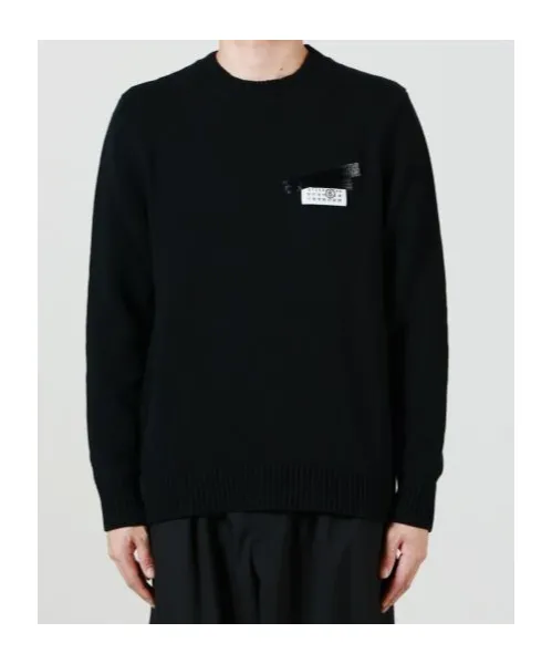 Mm6 Maison Margiela Logo Patch Crewneck Jumper