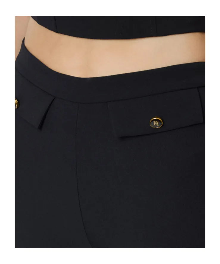 Button-Fastening Pocket Trousers