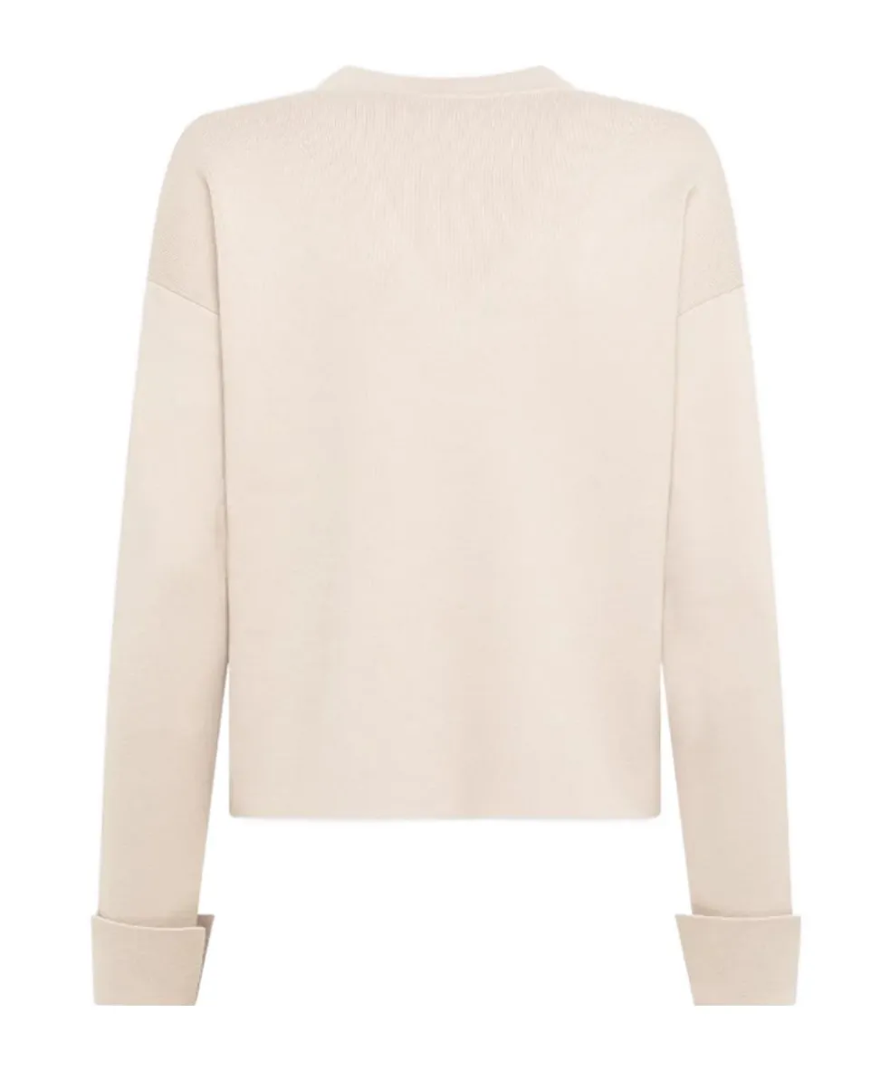 Water-Diamond-Patterned V-Neck Sweater