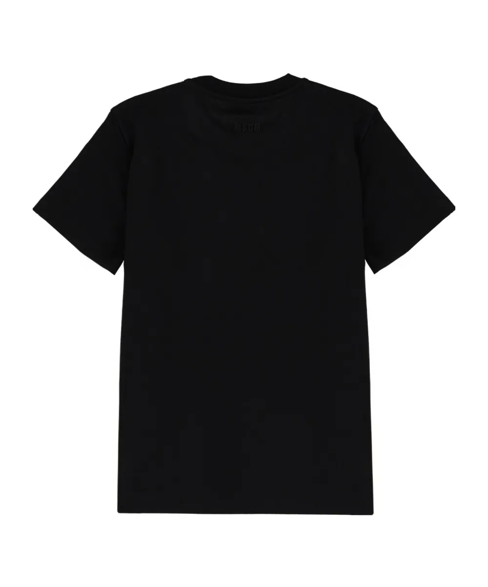 Msgm Logo Embroidered Crewneck T-Shirt