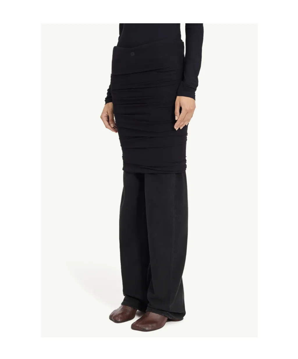 Mm6 Maison Margiela Gathered High-Rise Jeans