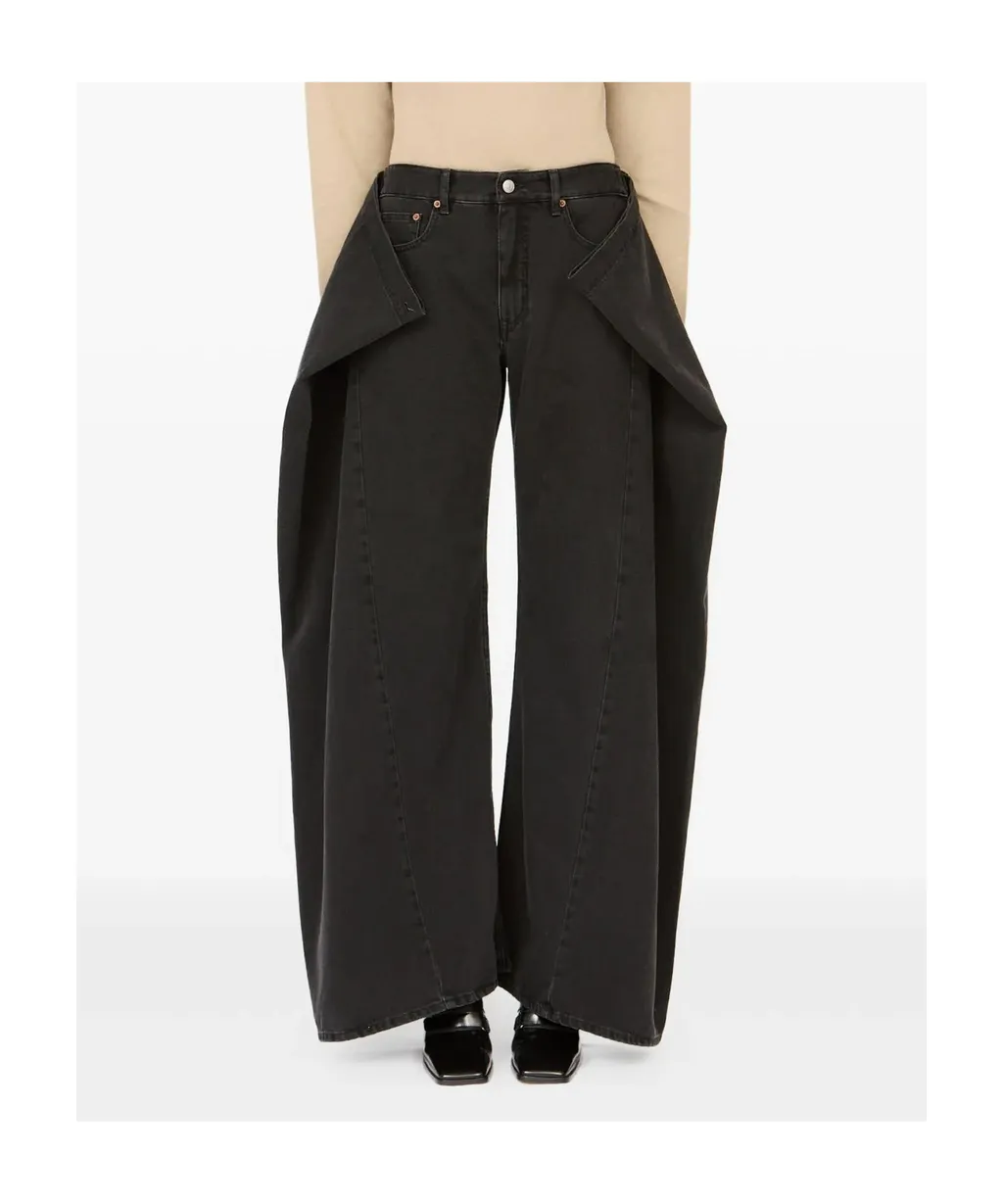 Mm6 Maison Margiela Wide-Leg Draped Jeans