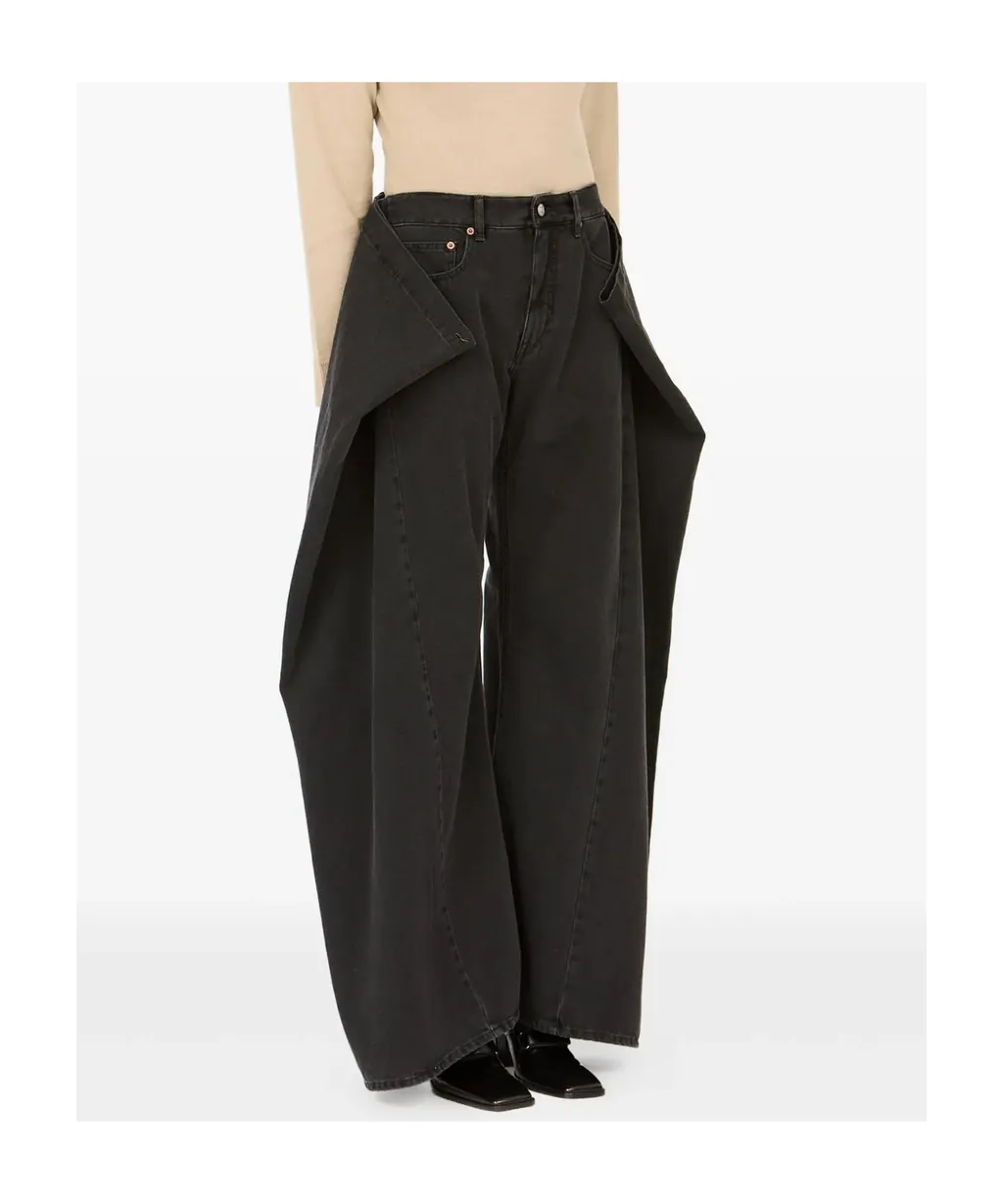 Mm6 Maison Margiela Wide-Leg Draped Jeans