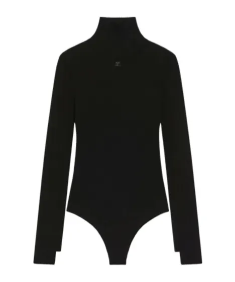 CourrÈGes Mockneck Rib Bodysuit