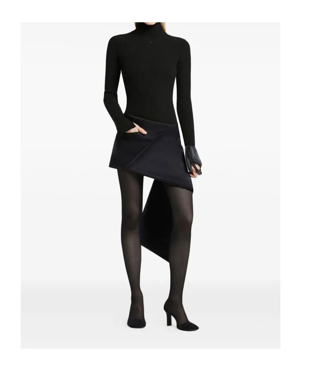 CourrÈGes Mockneck Rib Bodysuit