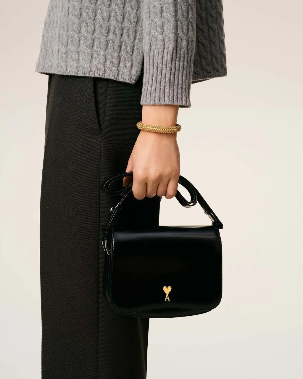 Ami Paris Ami Alexandre Mattiussi Logo Plaque Shoulder Bag