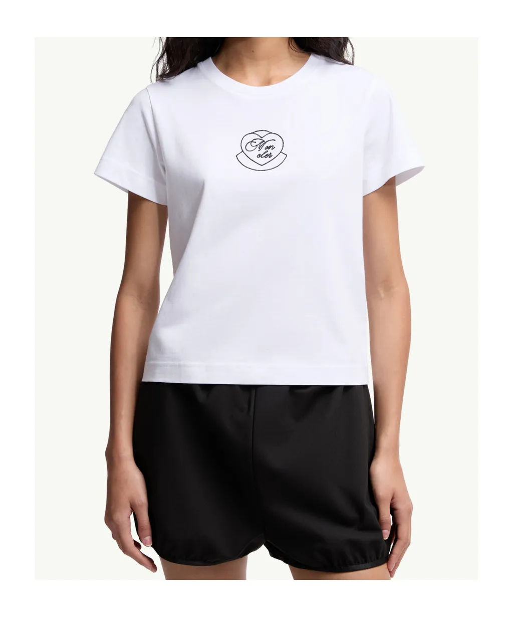 Moncler Logo Embroidered Crewneck T-Shirt