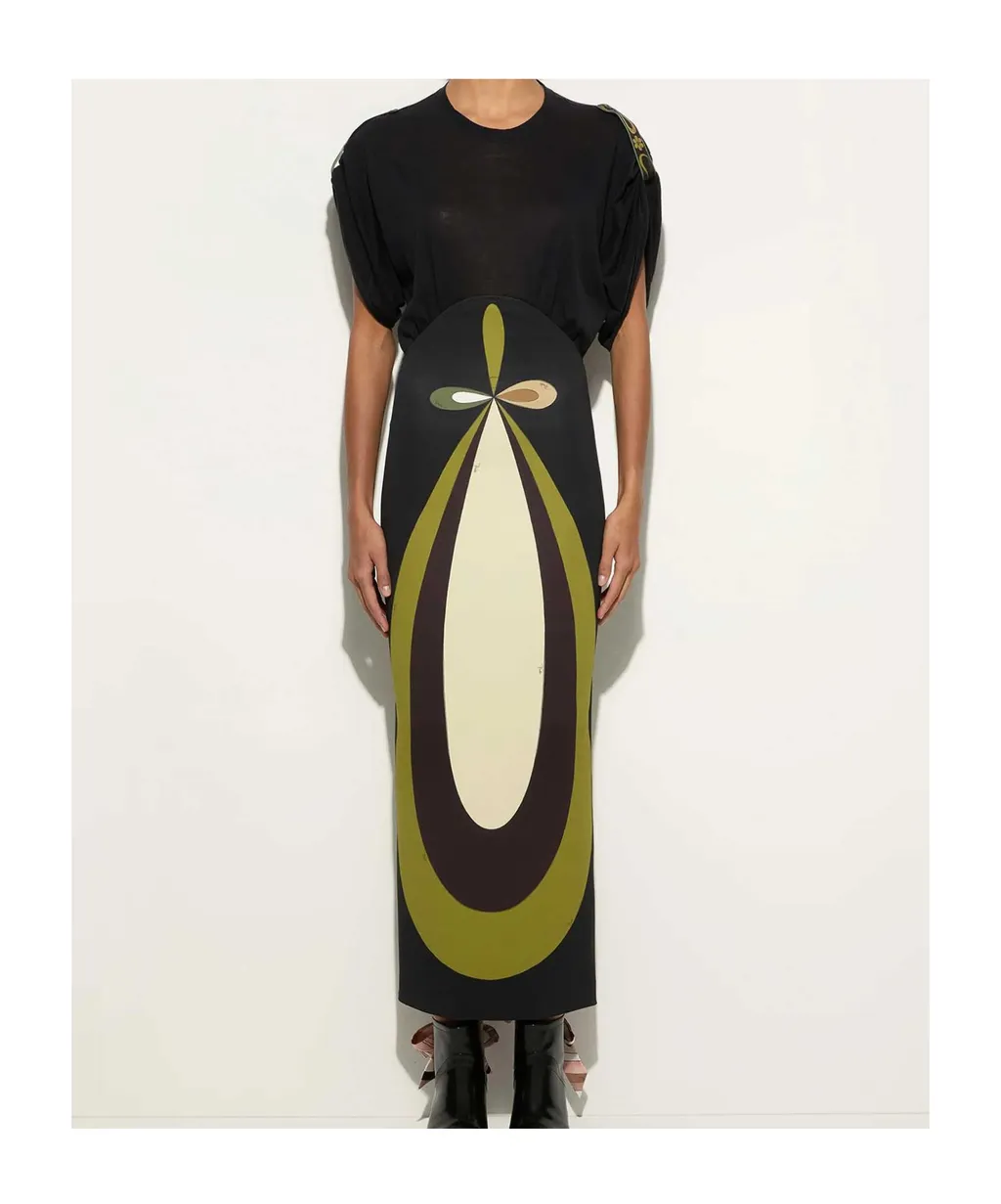 Graphic-Print Maxi Dress