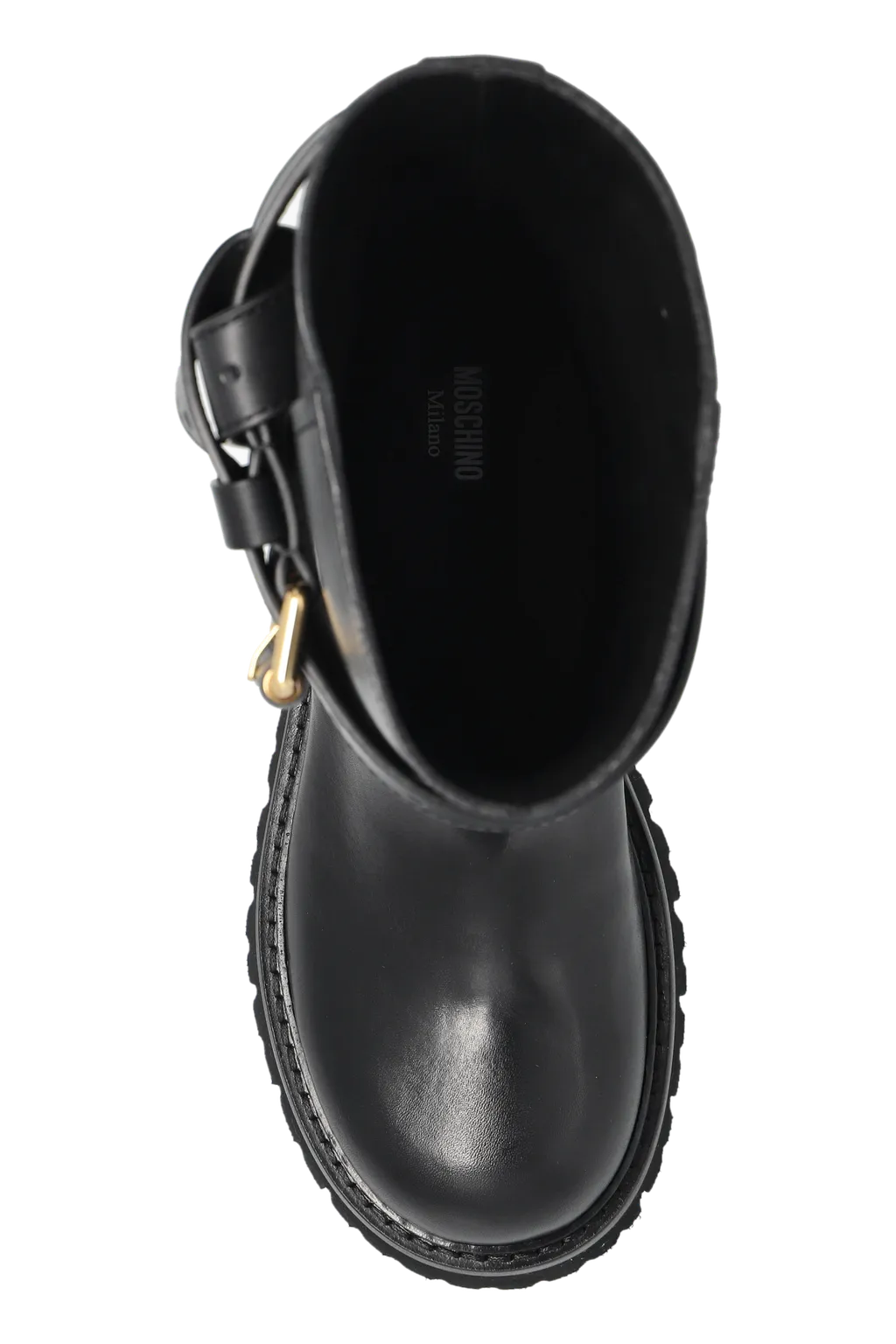 Moschino Logo Debossed Ankle Boots