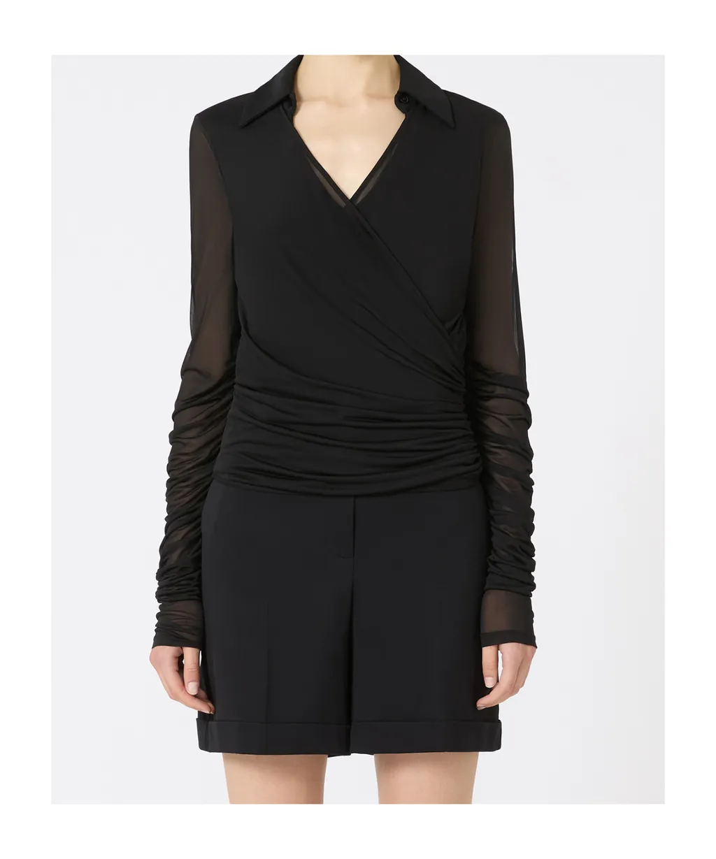 Jersey And Tulle Blouse