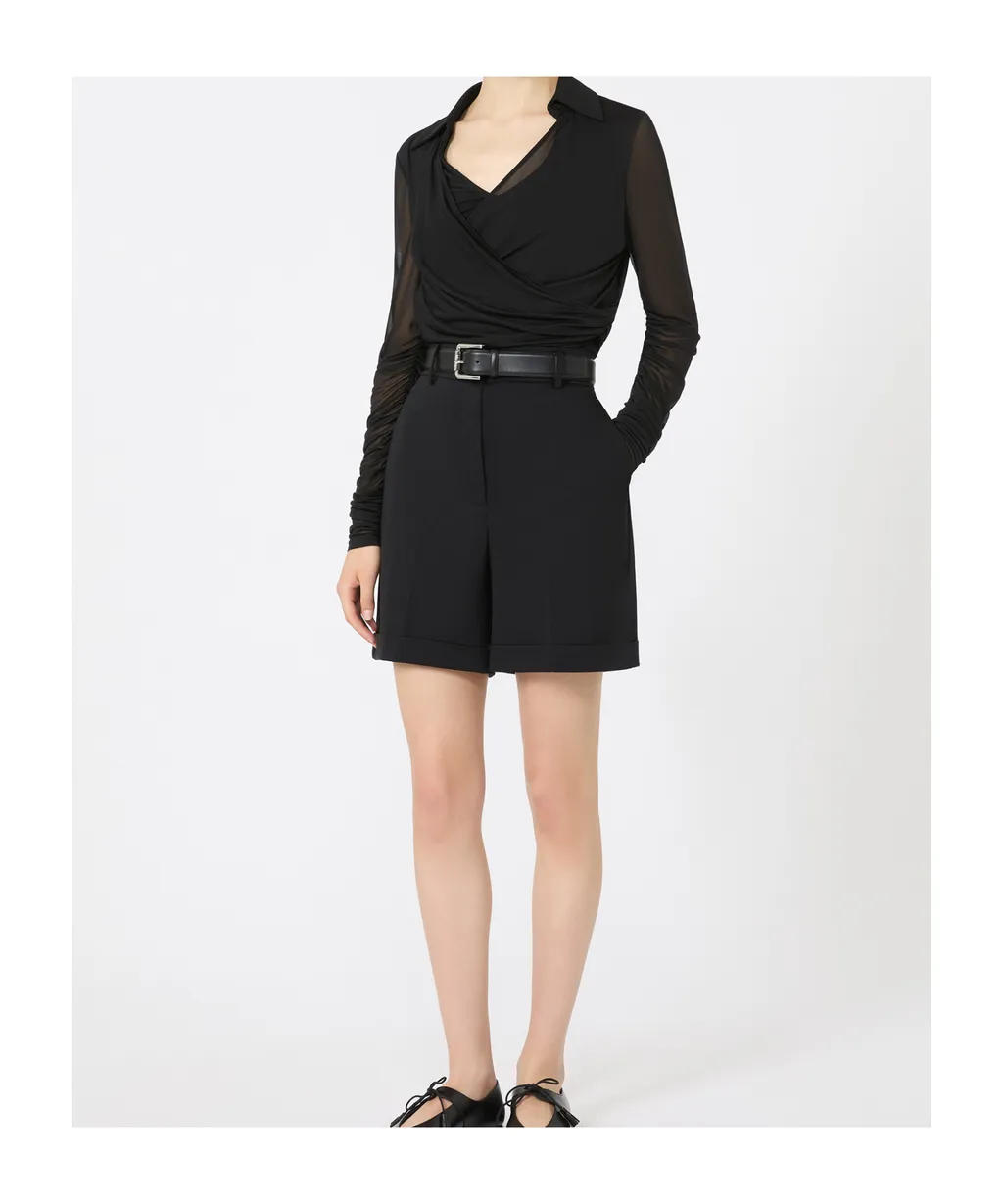Jersey And Tulle Blouse