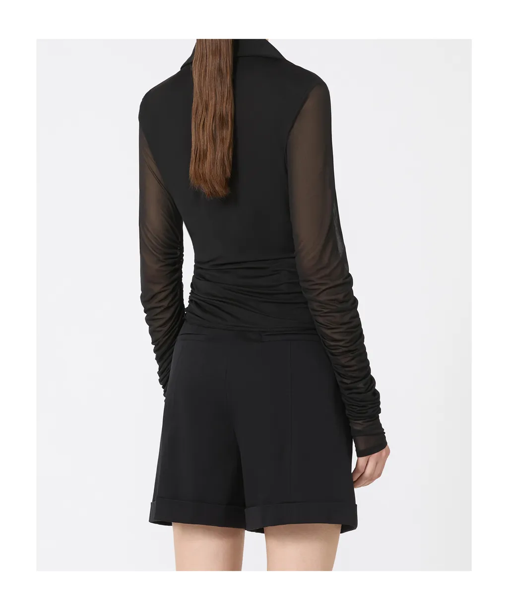Jersey And Tulle Blouse