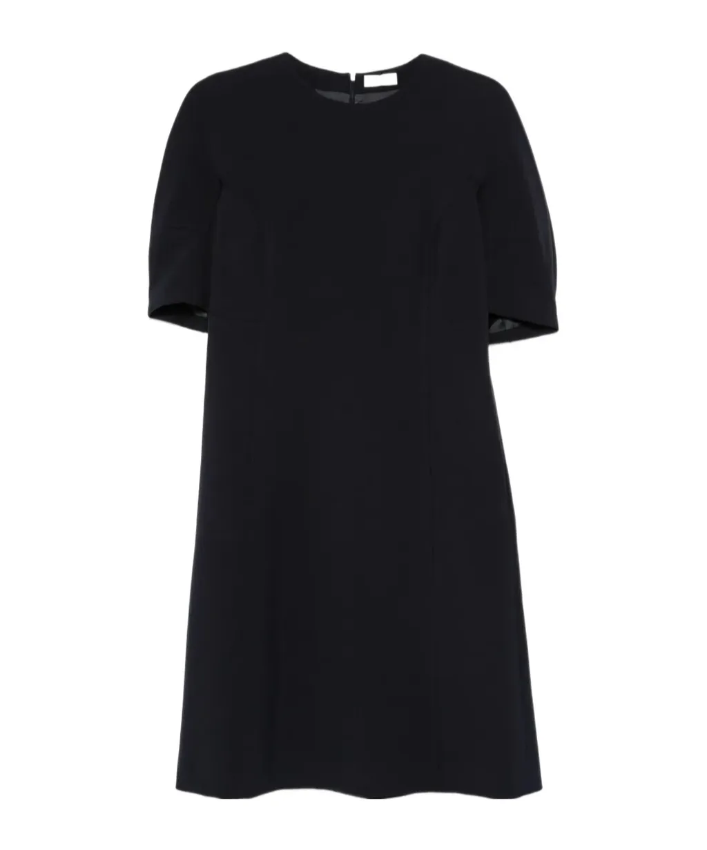 Puff-Sleeve Midi Dress