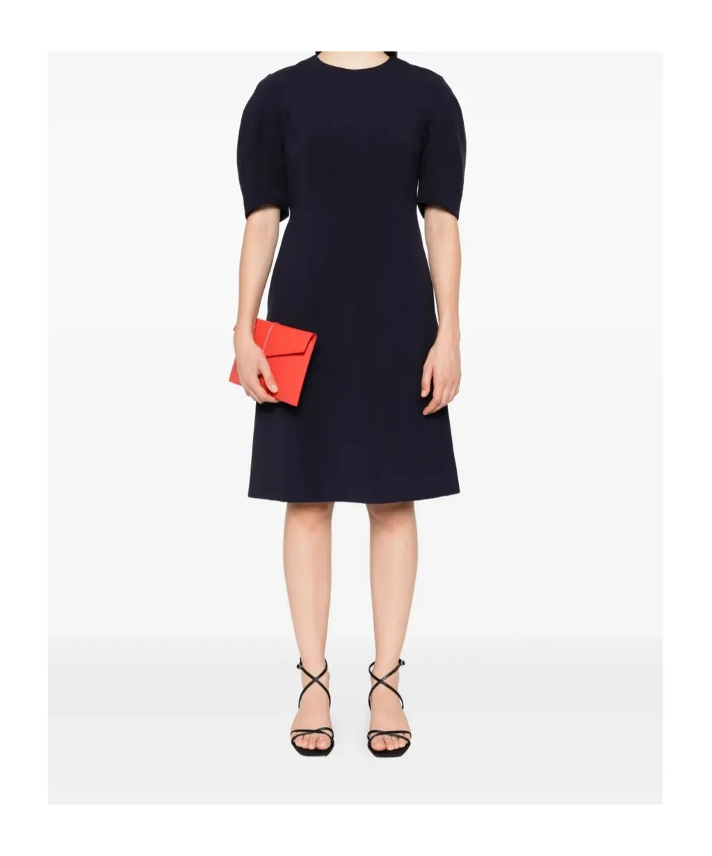 Puff-Sleeve Midi Dress