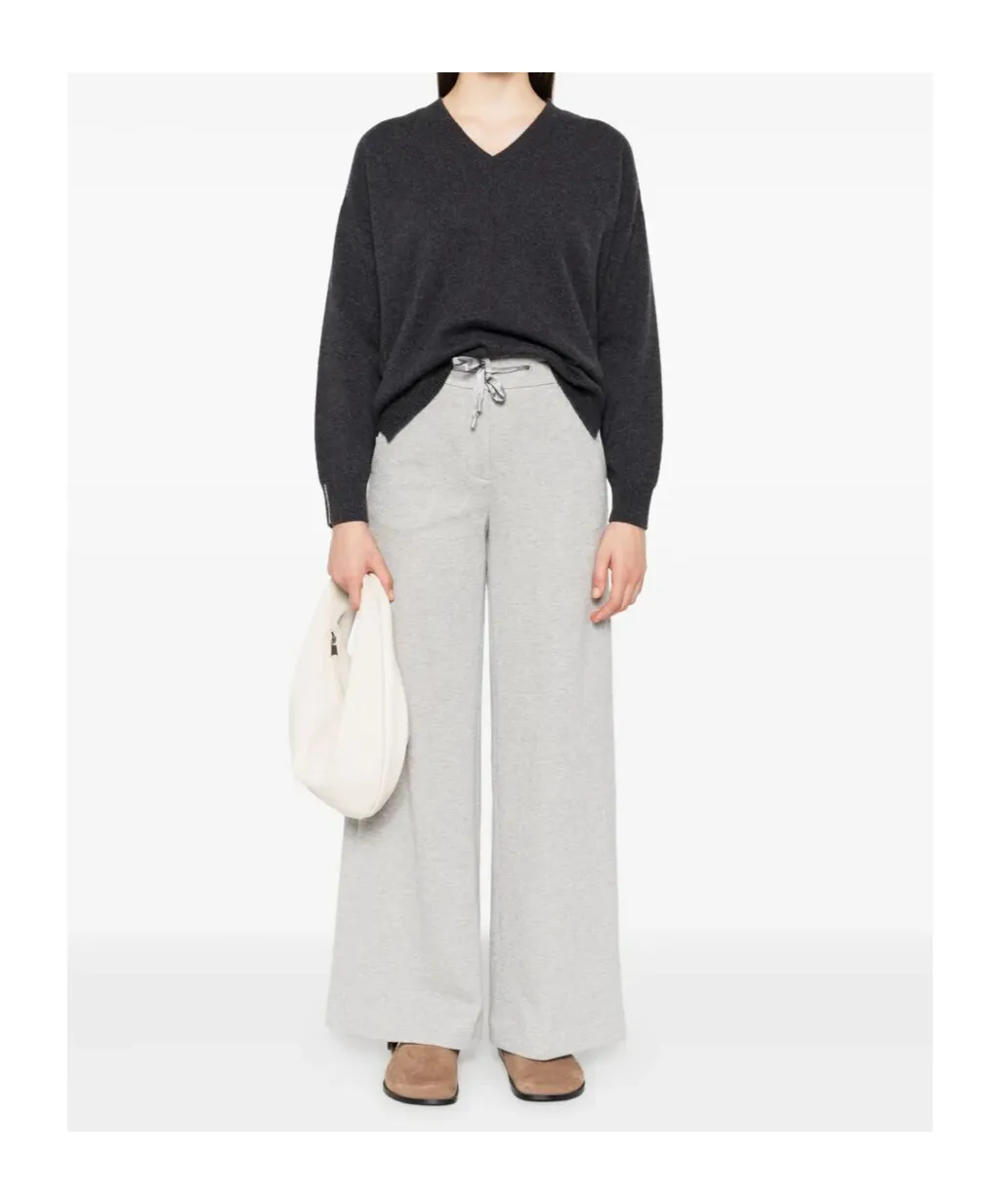 Drawstring-Waist Wide-Leg Trousers