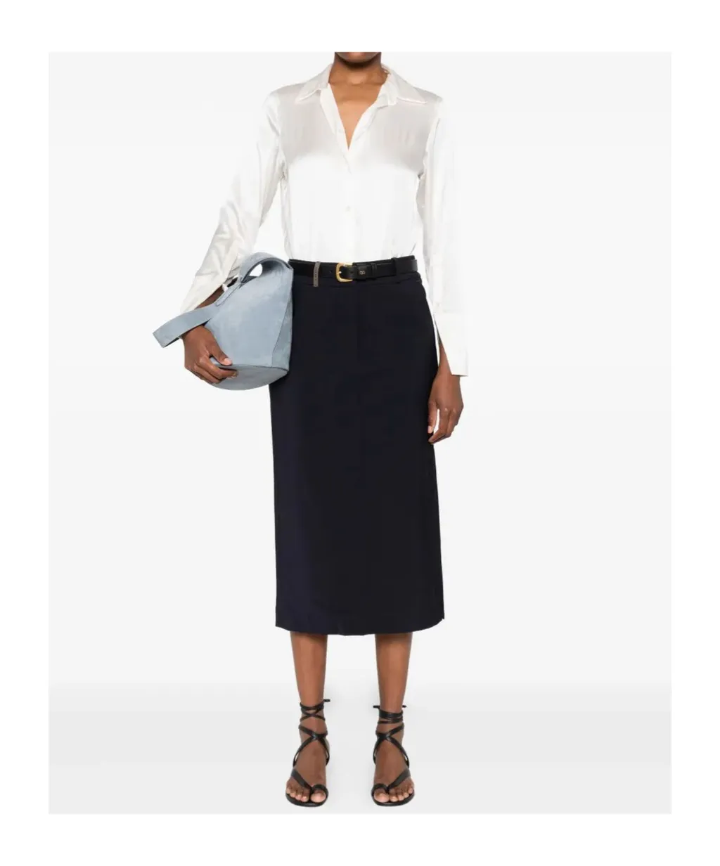 Long-Sleeve Satin Shirt