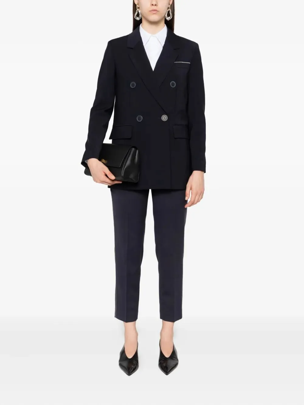 Elasticated-Waist Side-Stripe Trousers